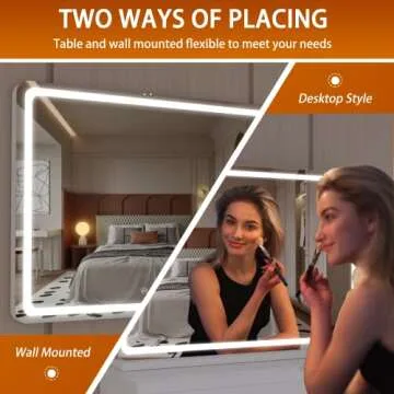 Hasipu Vanity Mirror with Adjustable Lighting and Smart Control