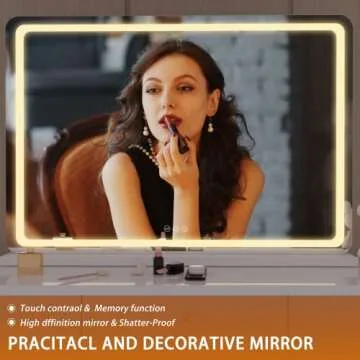 Hasipu Vanity Mirror with Adjustable Lighting and Smart Control