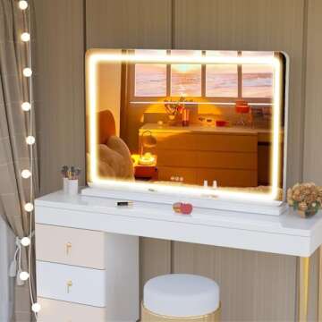 Hasipu Vanity Mirror with Adjustable Lighting and Smart Control