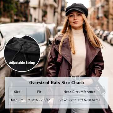 SIGGI Womens Merino Wool Visor Beret Newsboy Cabbie Cap Winter Hats with Lining Spring 67145_black,M...