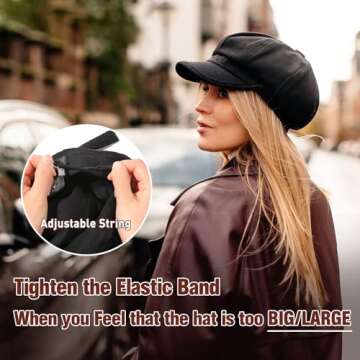 SIGGI Womens Merino Wool Visor Beret Newsboy Cabbie Cap Winter Hats with Lining Spring 67145_black,Medium