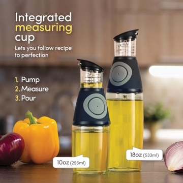 Glass Olive Oil Dispenser Bottle with Pump 2 Pack