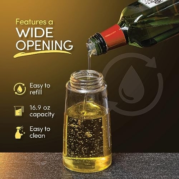 Glass Olive Oil Dispenser Bottle with Pump 2 Pack