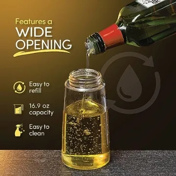 Glass Olive Oil Dispenser Bottle with Pump 2 Pack