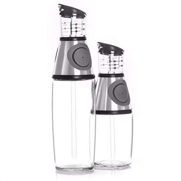 Glass Olive Oil Dispenser Bottle with Pump 2 Pack
