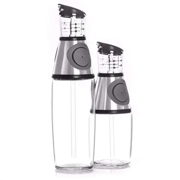 Glass Olive Oil Dispenser Bottle with Pump 2 Pack