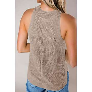 Imily Bela Women's Summer Halter Tank Top - Casual Knit Vest
