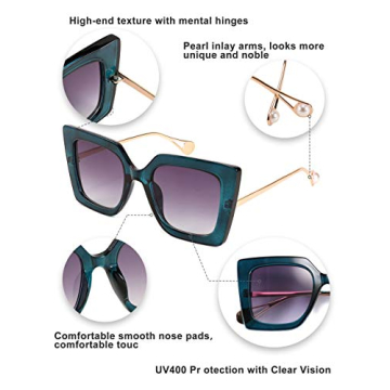 FEISEDY Trendy Oversized Sunglasses with UV400 Protection