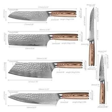 FULLHI Knife Set 13pcs Japanese Knife Set, Premium Japan Stainless Steel Kitchen Knife Set with Knife roll package