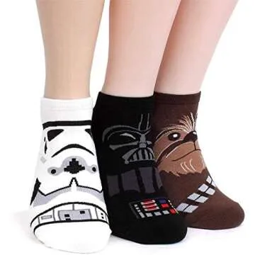 Star Wars Socks Collection, 4 Pairs, Low-Cut, One Size Fits All.