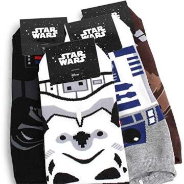 Star Wars Socks Collection, 4 Pairs, Low-Cut, One Size Fits All.