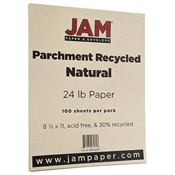 Premium JAM PAPER 24lb Natural Brown Parchment Paper - 100 Sheets