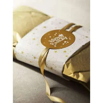 RUSPEPA Gift Wrapping Tissue Paper - Metallic Gold Tissue Paper for DIY Crafts,Pack Bags - 19.5 x 27.5 inches -25 Sheets