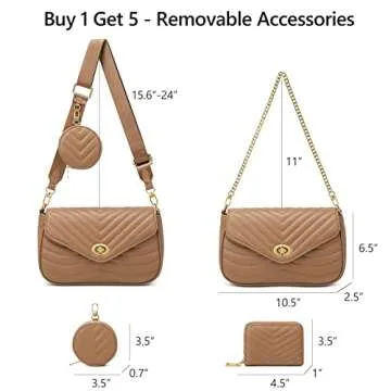 Stylish Brown Crossbody Purse with Coin Purse Set