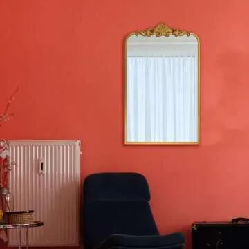 Ruomeng Wall Mirror, Traditional Vintage Baroque Mirror, Gold Framed Mirror for Bathroom, Entryway, Living Room, Hallway, 19” x 30.5”