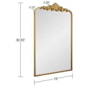 Ruomeng Wall Mirror, Traditional Vintage Baroque Mirror, Gold Framed Mirror for Bathroom, Entryway, Living Room, Hallway, 19” x 30.5”