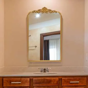 Ruomeng Wall Mirror, Traditional Vintage Baroque Mirror, Gold Framed Mirror for Bathroom, Entryway, Living Room, Hallway, 19” x 30.5”