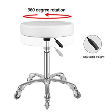 Adjustable Rolling Stool with Smooth Wheels and Durability
