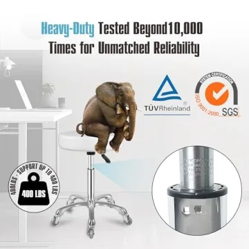 Adjustable Rolling Stool with Smooth Wheels and Durability