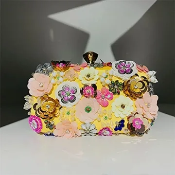 Chic Lanpet Flower Evening Clutch with Chain Strap