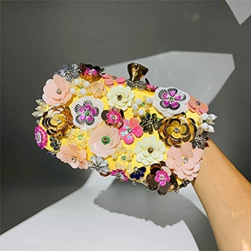 Chic Lanpet Flower Evening Clutch with Chain Strap