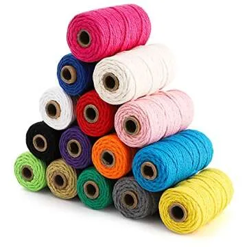 ZEAYEA Macrame Cord - 15 Colorful Rolls for DIY Crafts