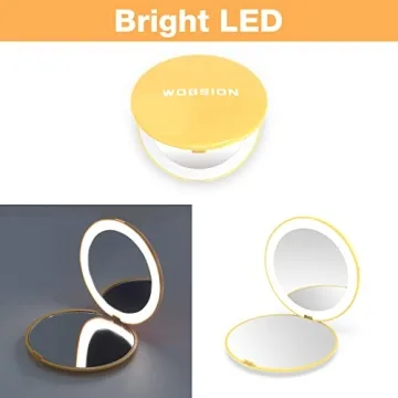 wobsion Travel Compact LED Makeup Mirror with Magnification
