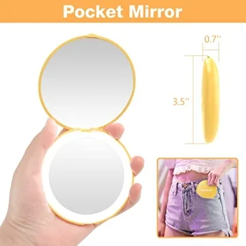 wobsion Travel Compact LED Makeup Mirror with Magnification