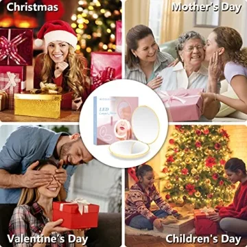 wobsion Travel Compact LED Makeup Mirror with Magnification