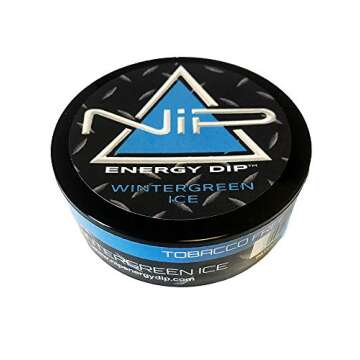 Nip Energy Dip - Wintergreen Ice - Tobacco Free - Nicotine Free Healthy Dip Tobacco Alternative - Si...