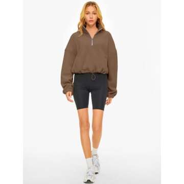 AUTOMET Womens Oversized Sweatshirt Hoodies Half Zip Pullover Trendy Long Sleeve Shirts Tops Y2k Fall Outfits Sweaters Clothes 2024