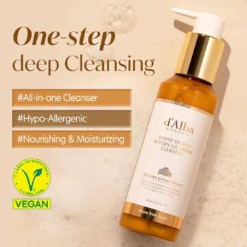 d'alba Piedmont Italian White Truffle Return Oil Cream Cleanser, Vegan Skincare, Easy One Step Clean...