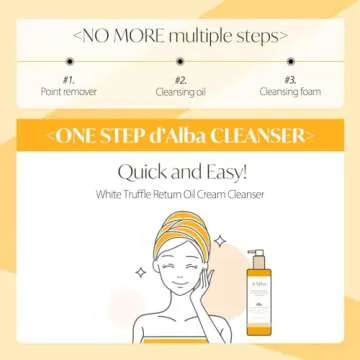 d'alba Piedmont Italian White Truffle Return Oil Cream Cleanser, Vegan Skincare, Easy One Step Cleanser for Sebum & Makeup Removal, Hydrating Cleanser, for Sensitive Skin, Korean Skin Care