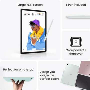 Samsung Galaxy Tab S6 Lite 10.4' 64GB WiFi Android Tablet, S Pen Included, Gaming Ready, Long Batter...