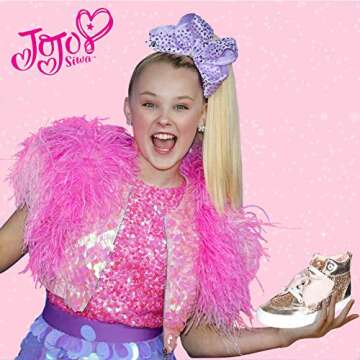 JoJo Siwa Girls High Top Fashion Sneakers, Rose Gold (US Toddler, Size 5)