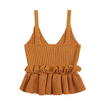 SweatyRocks Peplum Crop Tank - Stylish Casual Knit Top