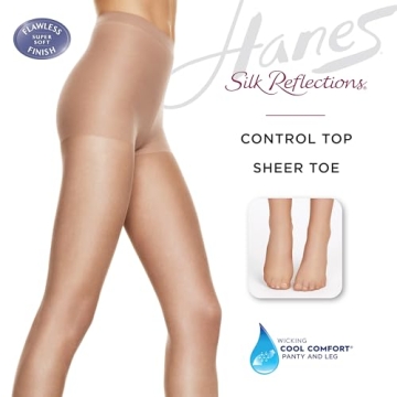 Hanes Silk Reflections Control Top Silky Sheer Pantyhose