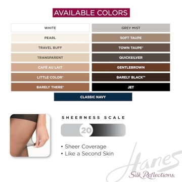 Hanes Silk Reflections Control Top Silky Sheer Pantyhose