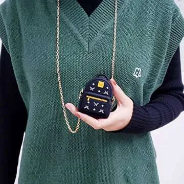 MOLOVA Case for Airtag,Silicone 3D Cute Funny Cartoon Character Kawaii Bag Airtag Cover Shock Proof Compatiable with Wireless Charging Case for Kids Girls Teens Women Boys (Black Backpack)