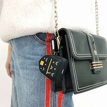 MOLOVA Case for Airtag,Silicone 3D Cute Funny Cartoon Character Kawaii Bag Airtag Cover Shock Proof Compatiable with Wireless Charging Case for Kids Girls Teens Women Boys (Black Backpack)