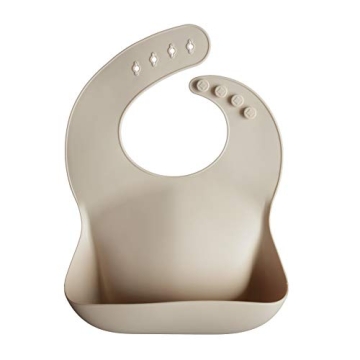 Mushie Silicone Baby Bib Adjustable Waterproof Stylish