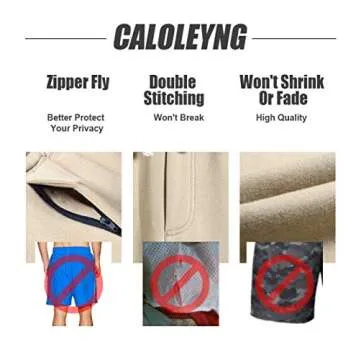 caloleyng Mens Cotton 8" Long Casual Lounge Fleece Shorts Pockets Jogger Athletic Workout Gym Sweat Shorts Khaki