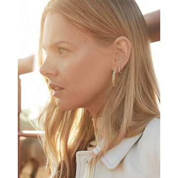 Kendra Scott Maggie Huggie Earrings for Women, Fashion Jewelry, 14k Gold-Plated Filigree