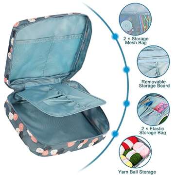 Coopay 58PCS Crochet Kit Beginners Crochet Set with Crochet Yarn, Portable Crochet Hook Set Crochet Hooks Ergonomic Soft Grip Lace Crochet Hooks Travel Crochet Hook Case Full Knitting Crochet Supplies