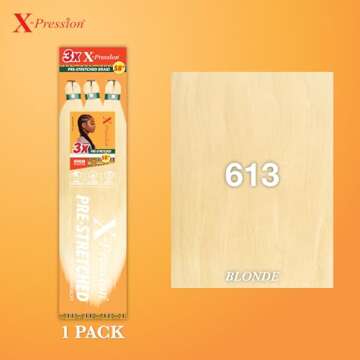 Sensationnel X-PRESSION Prestretched 58" Braiding Hair - 3x Flame-Retardant Synthetic (613 Blonde)