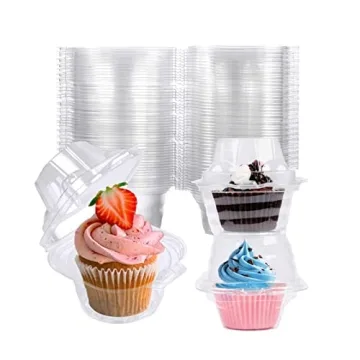NPLUX Cupcake Containers - 25 Pack and Stackable
