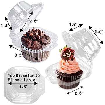 NPLUX Cupcake Containers - 25 Pack and Stackable