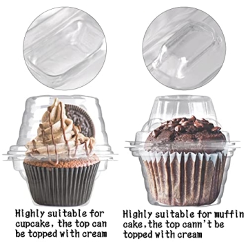 NPLUX Cupcake Containers - 25 Pack and Stackable