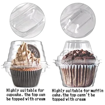 NPLUX Cupcake Containers - 25 Pack and Stackable