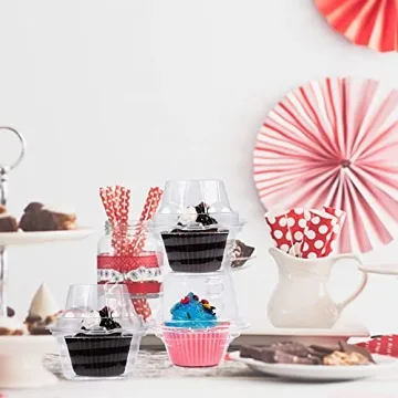 NPLUX Cupcake Containers - 25 Pack and Stackable